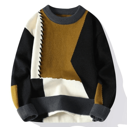 Casper | Sweater med patchwork-design til mænd